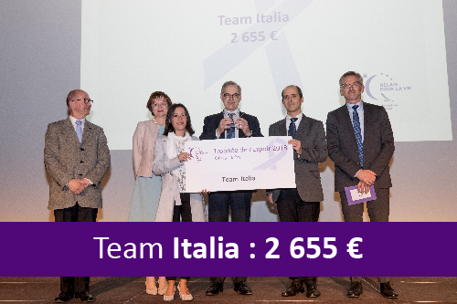 Relais pour la vie 2018. Récole de fonds de l'équipe Italia